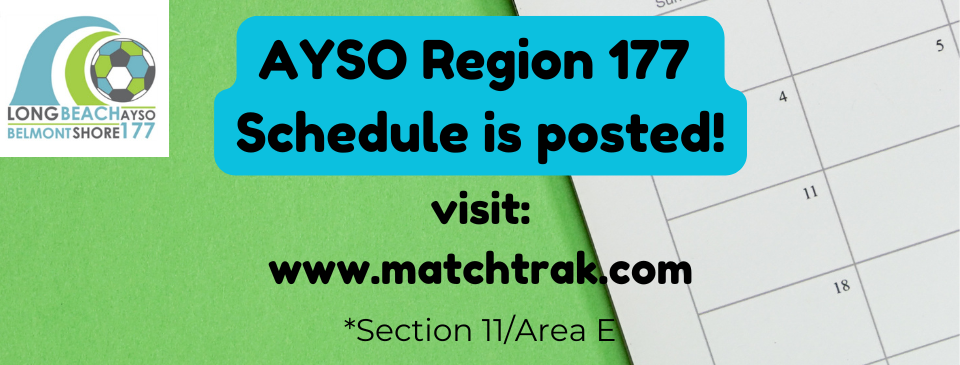 AYSO Region 177 schedule is live!